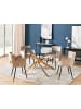Beliani Esszimmertisch MARAMO in Transparent/Gold - (W) 120 x (H) 75 x (L) 120 cm