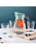 COFI 1453 5-tlg 1,2 Liter Krug Karaffe 4 Gläser je 220ml GB05 in Transparent