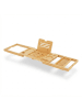 relaxdays Badewannenablage in Natur - (B)70–105 x (H)3,5 x (T)22 cm