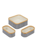 relaxdays 3tlg. Aufbewahrungskorb Set in Grau/ Creme