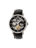 Heritor Aries Skelett-Uhr mit Lederarmband in Black