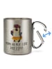 Mr. & Mrs. Panda Thermobecher Edelstahl Pinguin Kokosnuss mit Sp... in Silber