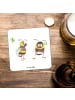Mr. & Mrs. Panda Glasuntersetzer Hummeln Kleeblatt ohne Spruch in Weiß