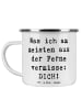 Mr. & Mrs. Panda Emaille Tasse Spruch Heimweh Dich mit Spruch in Weiß