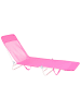 Beliani Gartenliege KASTORIA in Rosa/Weiß - (W) 52 x (H) 20 x (L) 185 cm