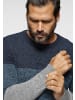 Man's World Rundhalspullover in blau-petrol-grau