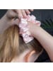 Intirilife Seiden Schlafset 3 tlg. Schlafmaske, Kissenüberzug , Haarband in Satin in Rosa