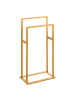 5five Simply Smart Handtuchständer aus Bambus, doppelt in Braun, 42 x 24,2 x 81,5 cm