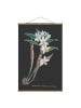 WALLART Stoffbild mit Posterleisten - Weiße Orchidee auf Leinen I in Schwarz