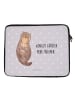 Mr. & Mrs. Panda Laptop Tasche Otter Muschel mit Spruch in Grau Pastell
