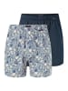 Schiesser Boxershorts Singel-Jersey in Dunkelblau / blau
