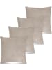 Aspero Aspero 4 Flanell Kissenbezüge + Füllungen 60x60 cm in Taupe
