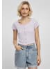 Urban Classics Urban Classics Damen Ladies Cropped Button Up Rib Tee in lilac