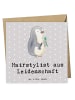 Mr. & Mrs. Panda Klappkarte Hairstylist Leidenschaft mit Spruch in Grau Pastell