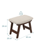 relaxdays Fußhocker in Beige/ Braun - (B)40 x (H)29 x (T)25 cm