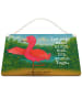Mr. & Mrs. Panda Holzplakette Flamingo Yoga Design mit Spruch in Weiß
