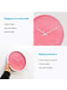 Intirilife Wanduhr mit D30,5 cm in Weiß-Pink