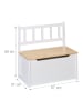 relaxdays Kinderbank in Weiß/ Natur - (B)57 x (H)55 x (T)31 cm