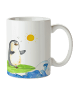 Mr. & Mrs. Panda Haferl Pinguin Surfer ohne Spruch in Weiß