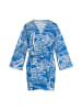 Albee Women Kimono in Blau Wollweiss