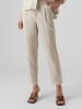 Vero Moda Legere Leinen Stoffhose Casual Schlupf Hose Ankle Pants in Beige-2