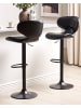 Beliani 2er-Set Drehhocker CONWAY in Schwarz/Schwarz