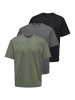 ONLY & SONS T-Shirt Onsfred in Schwarz / dunkelgrau / grün