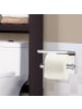 Intirilife Toilettenpapierhalter mit Ablage zum Bohren in SILBER