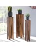 KADIMA DESIGN Beistelltisch-Set mit 3 Giraffenbeinen, Massivholz, rustikales Ambiente in Braun