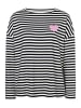 More & More legeres Langarmshirt, gestreift in marine/offwhite