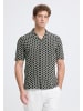 CASUAL FRIDAY Gepunktetes Kurzarmhemd V-Ausschnitt Regular Fit in Dunkelblau