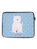 Mr. & Mrs. Panda Laptop Tasche Eisbär Faul ohne Spruch in Blau Pastell