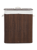 Beliani Wäschekorb KANDY in Braun/Weiß - (W) 50 x (H) 60 x (L) 30 cm