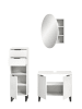 ebuy24 Badmöbelset Riff Weiß 120 x 34 cm