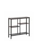 relaxdays Konsolentisch in Braun/ Schwarz - (B)80 x (H)75 x (T)22 cm