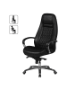 FineBuy Bürostuhl in Schwarz / Leder / 70x68x130