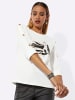 creation L Rundhalsshirt in ecru-schwarz-bedruckt