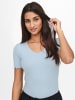 JACQUELINE de YONG Shirt 2er-Set Kurzarm V-Ausschnitt Stretch Oberteil in Blau