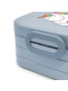 Mr. & Mrs. Panda Snackbox Einhorn Herz Motiv mit Spruch in Blau Pastell
