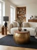 KADIMA DESIGN Couchtisch Mango Massivholz Metall 60x60x40 cm Rund mit Stauraum