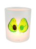 Mr. & Mrs. Panda Teelichthalter Glas Avocado Pärchen ohne Spruch in Transparent
