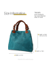 Toscanto Leder Handtasche, Umhängetasche Toscanto Tasche türkis, braun ca. 31cm