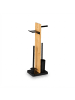 relaxdays WC Garnitur in Schwarz/ Natur - (B)27 x (H)68 x (T)18 cm