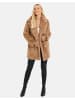 Threadbare Wollmantel THB Furry Fur Coat in beige-braun