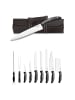 Cheffinger Cheffinger 10-teiliges Messer-Set aus Edelstahl mit Holzgriff in Schwarz