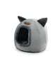 relaxdays Katzenhöhle "Katzenohren" in Grau - (H)37 x Ø44 cm