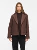Vila Boucle Jacke mit Fly-Away Kragen in Coffee Bean