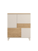 CALICOSY Highboard KORA in Beige - (W) 87,2  x (H) 101,1  x (L) 35 cm