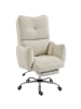 HOMCOM Bürostuhl-73L x 73B x 111-119H cm-Cremeweiß