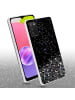 cadorabo Hülle für Samsung Galaxy A03s Glitter in Schwarz mit Glitter